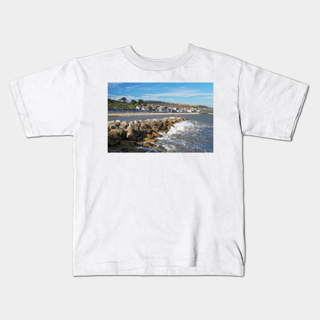 Lyme Regis from North Wall Kids T-Shirt by galpinimages